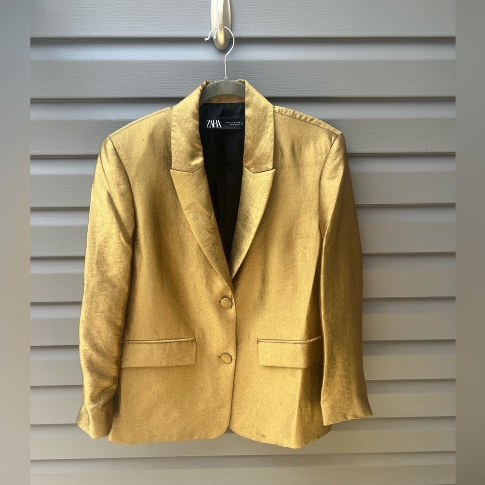ZARA Gold Straight Cut Blazer, M
NWOT - Picture 2 of 16